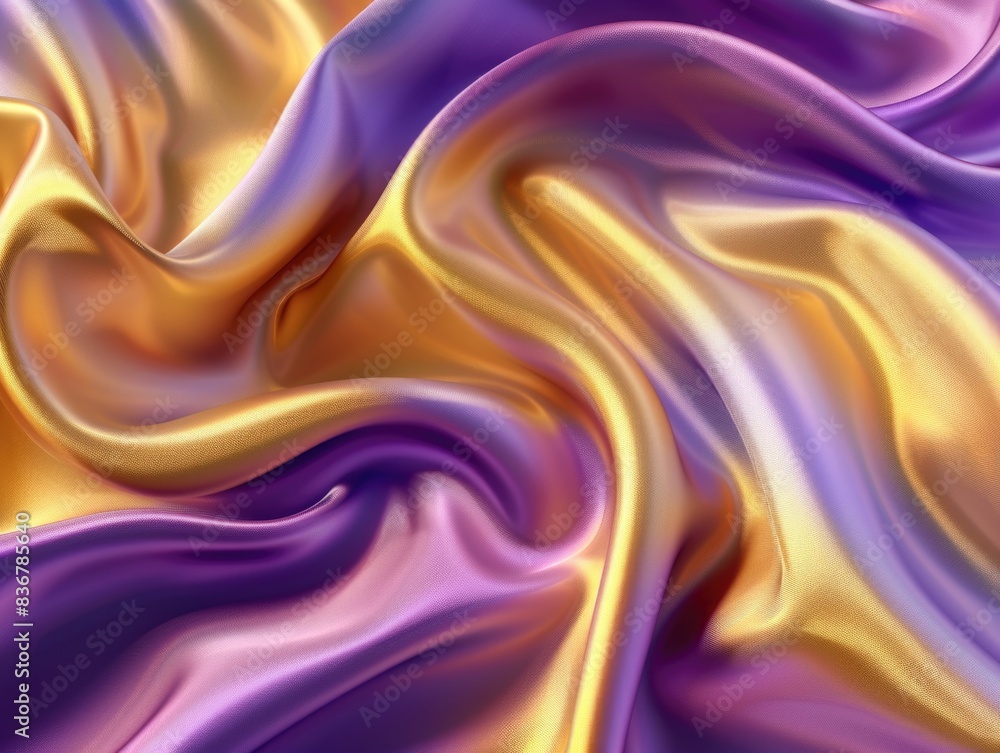 Fototapeta premium Close-up of purple and gold fabric