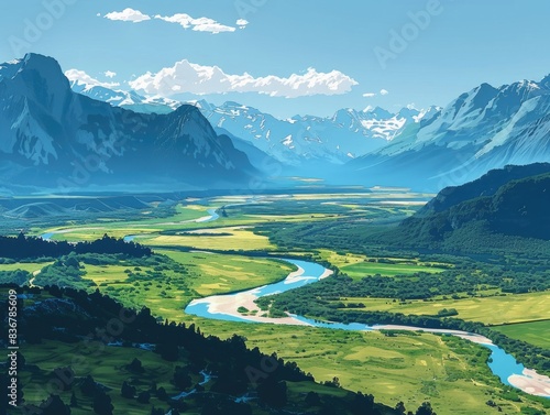 Wallpaper Mural Mountain Valley Landscape Torontodigital.ca