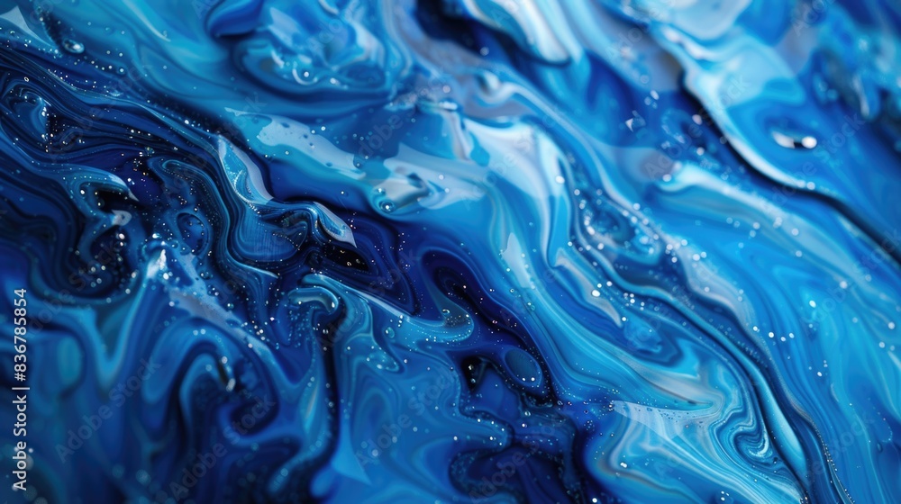 Close-up of abstract blue and white painting Close-up of abstract blue and white painting