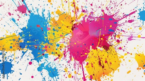 Colorful powder color splatter explosion on black background  abstract art concept. 
