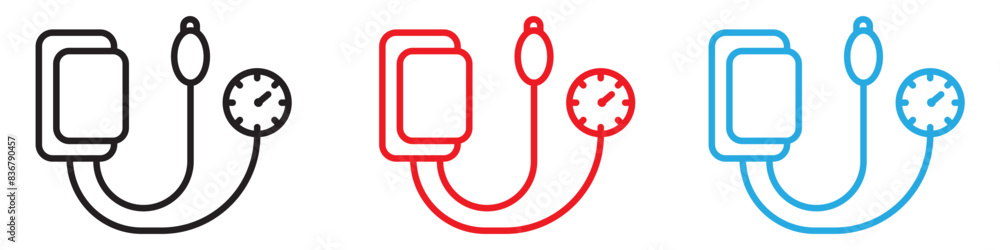 Tonometer icon illustrating blood pressure devices and health monitoring, essential for medical use Tonometer icon illustrating blood pressure devices and health monitoring, essential for medical use