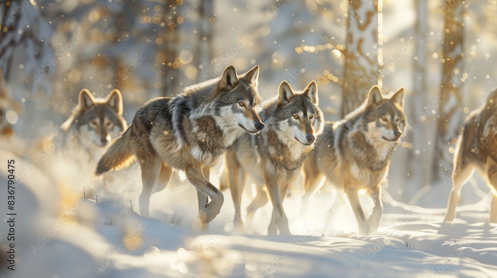 Naklejka premium wolf in winter