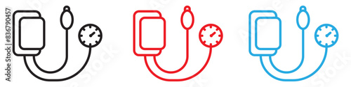Tonometer icon illustrating blood pressure devices and health monitoring, essential for medical use
