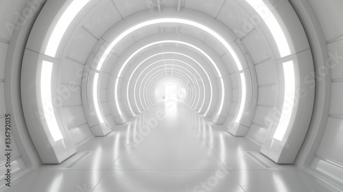 White corridor, tunnel in spaceship or future building © Achmad Khoeron