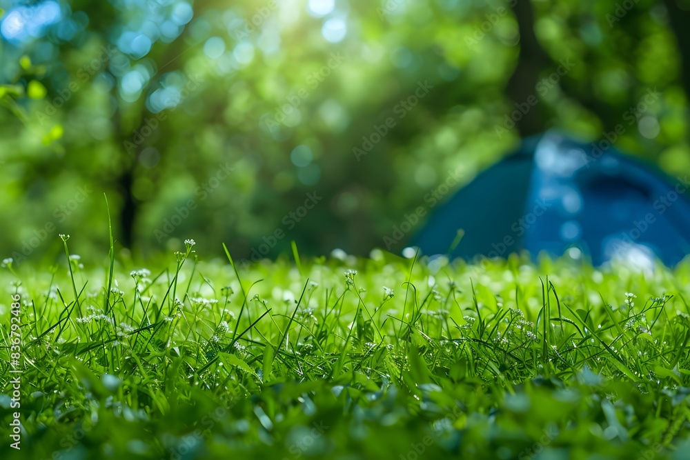 Camping tent on the grass background Camping tent on the grass background