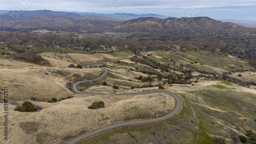 Aerial View of Rural Landscape in Diablo Mountains, San Benito County, California  photo