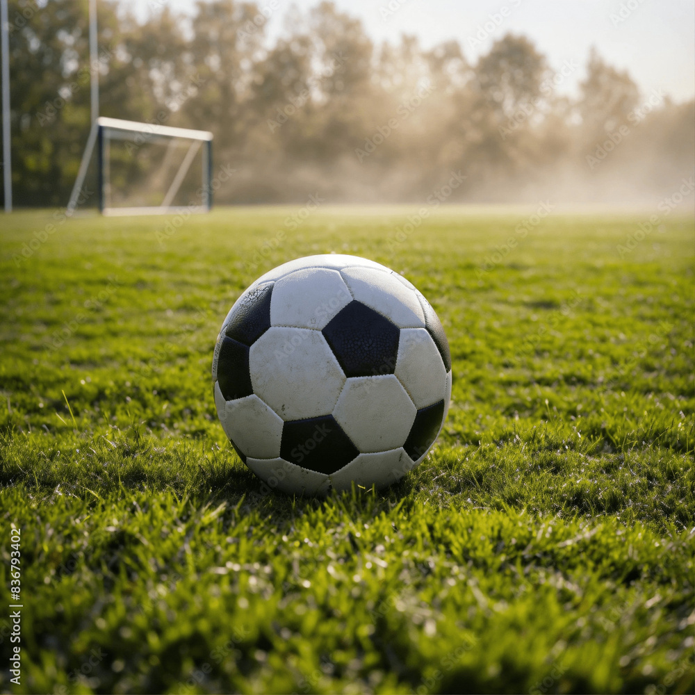 Fototapeta premium soccer ball on grass