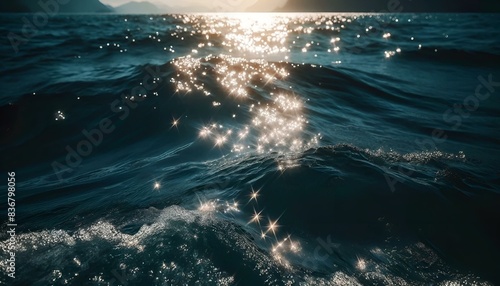 太陽の光にキラキラ反射する海 photo