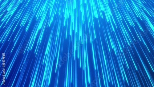Abstract neon blue speed line background. The flow of light. Trendy motion graphic design. Creative visual effect video backdrop for digital, technology, cyberspace, modern, or futuristic concept