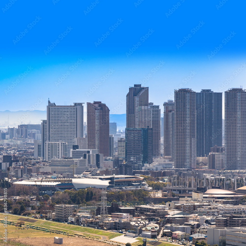 Fototapeta premium 武蔵小杉 の パノラマビュー 【 神奈川県 の 都市風景 】