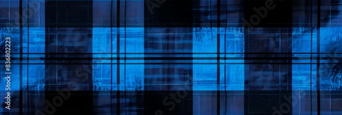 Blue checkered pattern for Father's Day. seamless background of blue and black checkered fabric