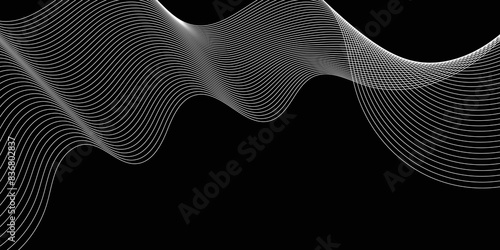 White moiré wave on black background.