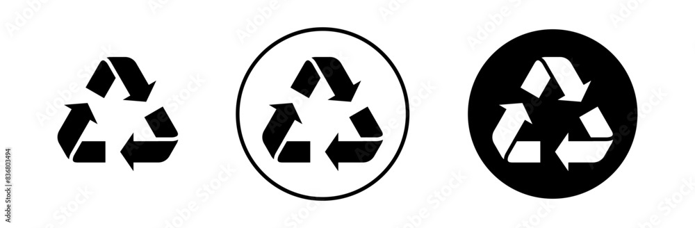 Recycle icon representing environmental sustainability and waste management, perfect for eco-friendly and green projects Recycle icon representing environmental sustainability and waste management, perfect for eco-friendly and green projects