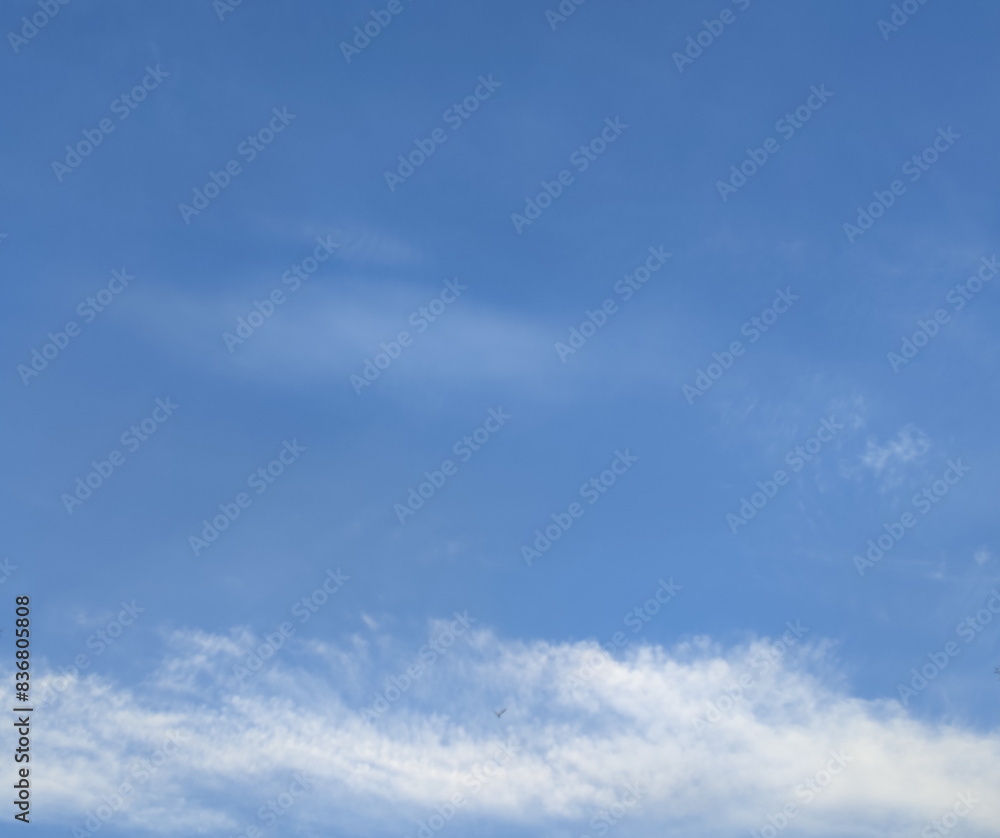 blue sky with white clouds below. cozy background blue sky with white clouds below. cozy background
