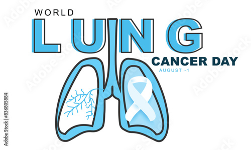 World Lung Cancer Day. background, banner, card, poster, template. Vector illustration.