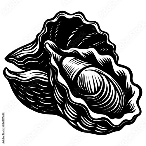 Black and White Illustrations of Sea Creatures and Fish, silhouette illustrations of various sea creatures in hand drawn style