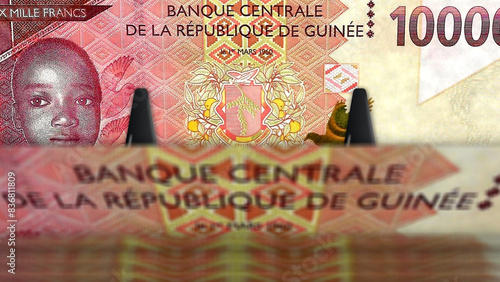 Guinea franc money banknotes pack 3d illustration photo