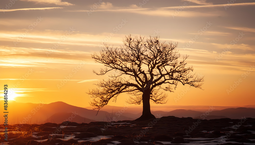 Fototapeta premium beautiful sunset in the forest