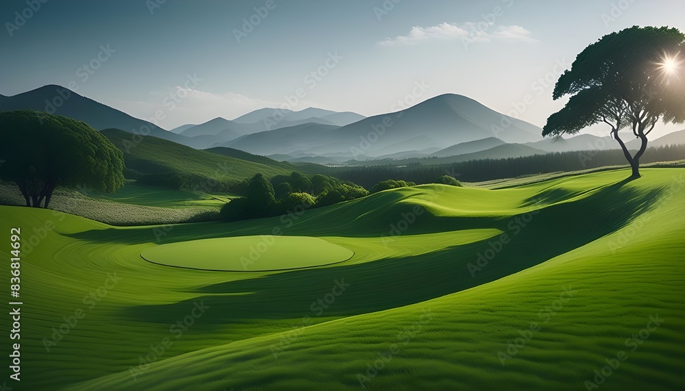 green hills and green meadow in mountains. natural scenery. green hills and green meadow in mountains. natural scenery.