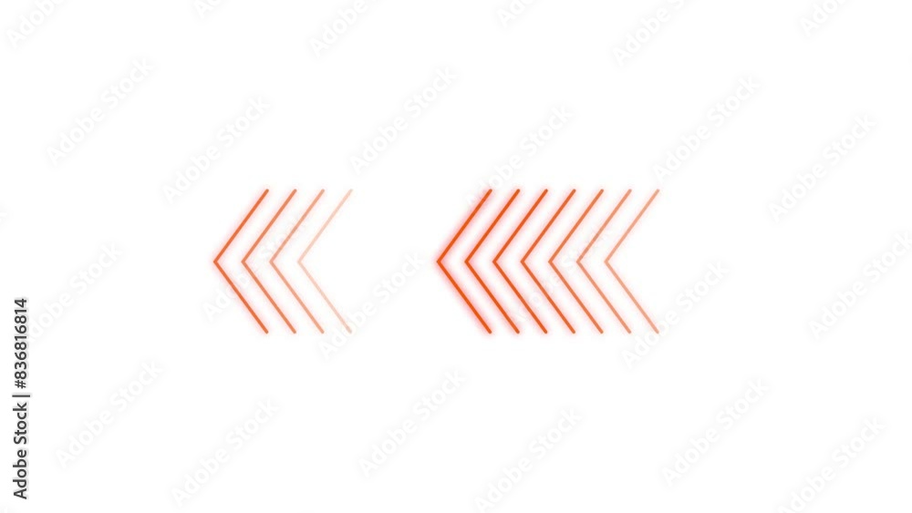Blinking directional arrow animation, arrow direction sign on black background. Blinking directional arrow animation, arrow direction sign on black background.