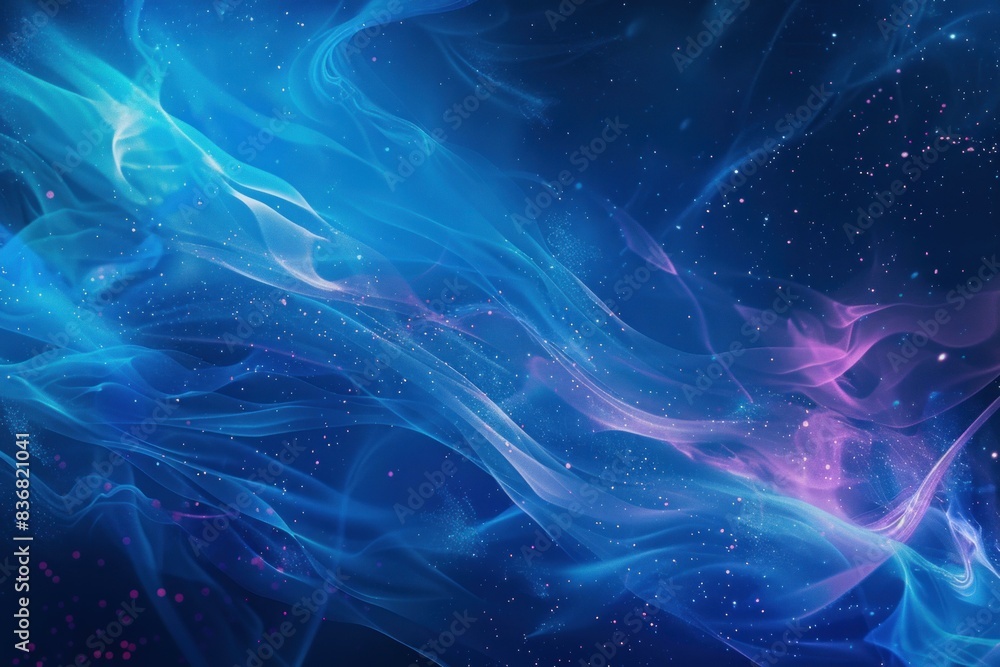 Digital illustration of a vibrant cosmic scene with intertwining blue and pink nebula patterns and stars Digital illustration of a vibrant cosmic scene with intertwining blue and pink nebula patterns and stars