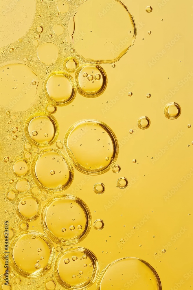 Closeup Shot of Oil Bubbles in Yellow Liquid with Light Beige and Amber Hues, Minimalist Macro Photography in High Definition
Closeup Shot of Oil Bubbles in Yellow Liquid with Light Beige and Amber Hues, Minimalist Macro Photography in High Definition