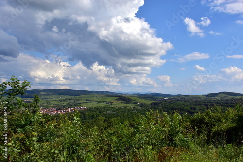 Sonne und Wolken über dem Kaiserstuhl im Frühling photo