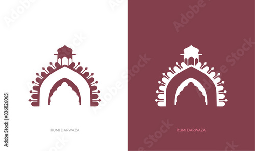 Rumi Darwaza Lucknow Gate vector illustration