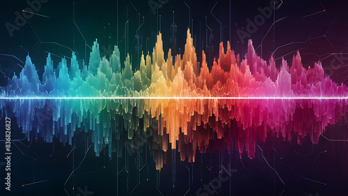 Vibrant Digital Soundwave Spectrum Abstract Technology Background