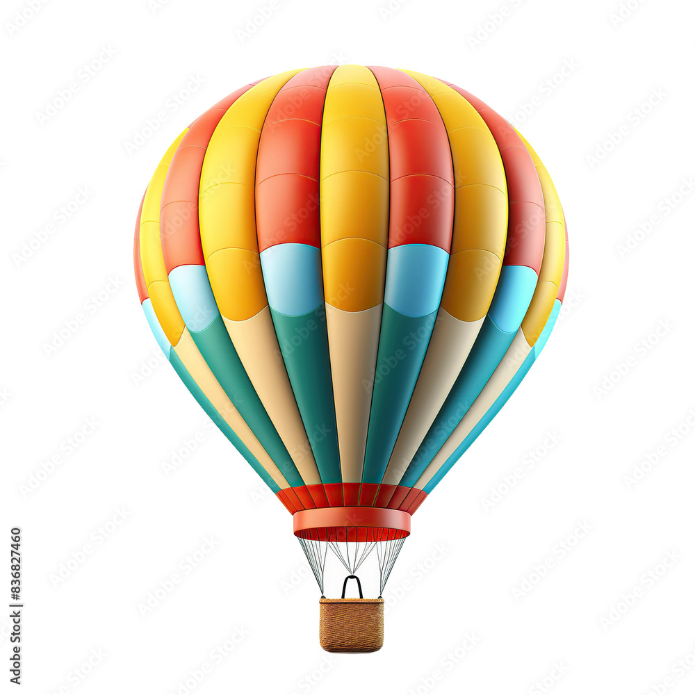 Obraz premium A hot air balloon isolated on white or transparent background. AI Generated.