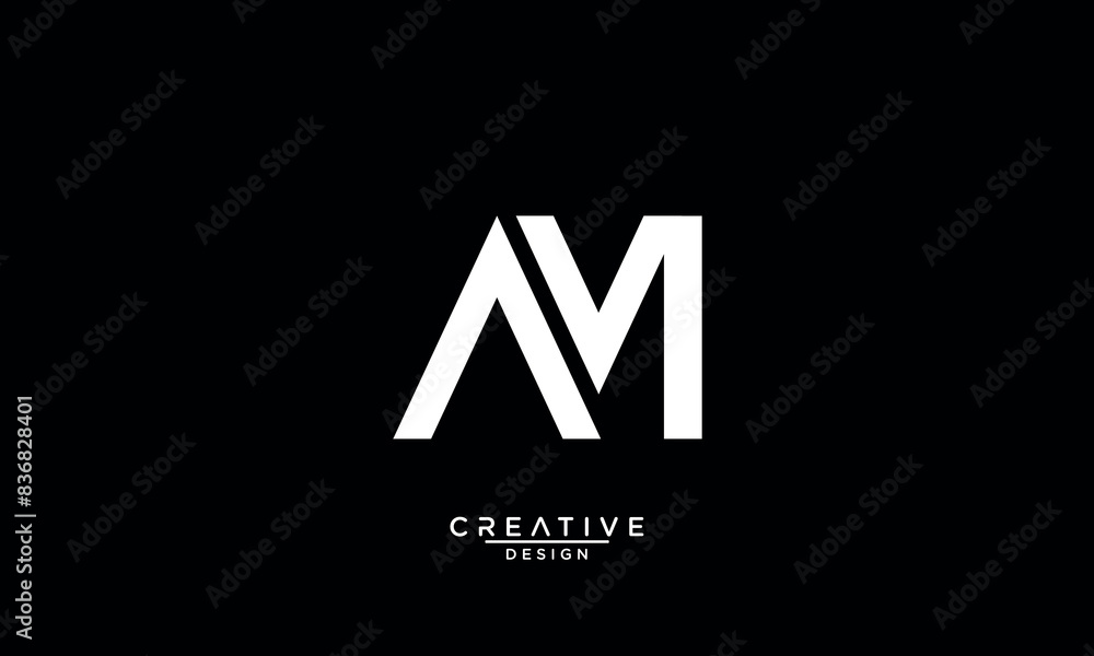 AM, MA, A, M, Abstract Letters Logo Monogram AM, MA, A, M, Abstract Letters Logo Monogram