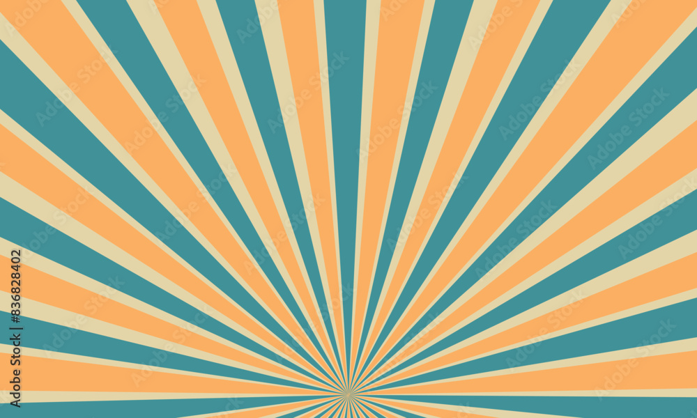 Obraz premium Retro sun burst vintage banner background vector.