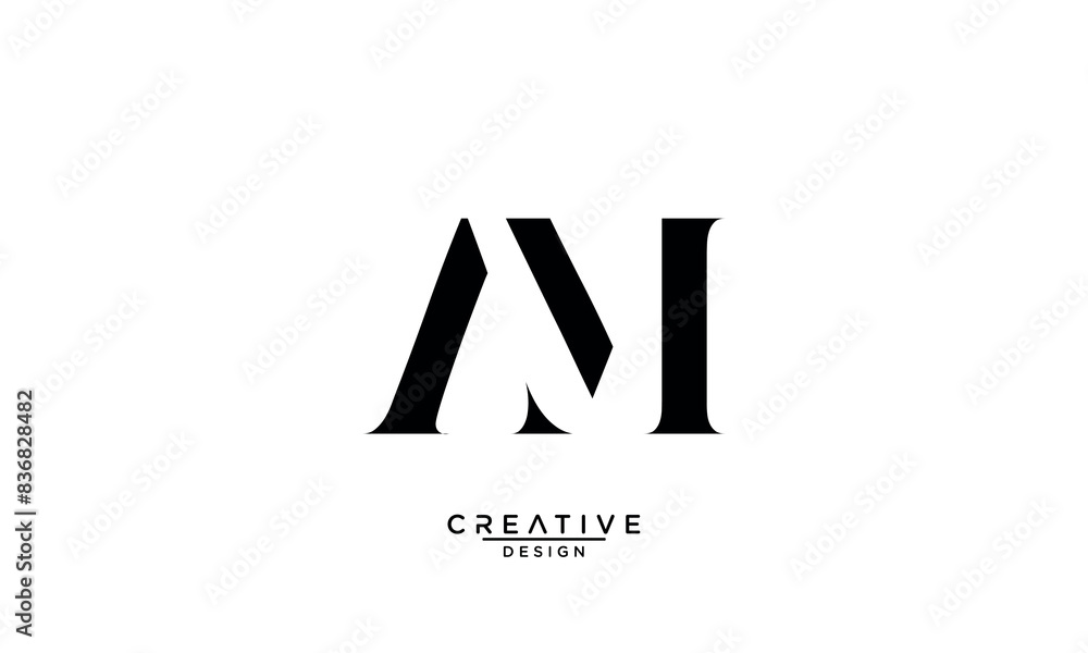 Obraz premium AM, MA, A, M, Abstract Letters Logo Monogram