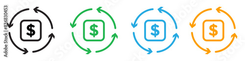 Circulation of money icon illustrating economic flow and financial activity, perfect for banking and investment projects