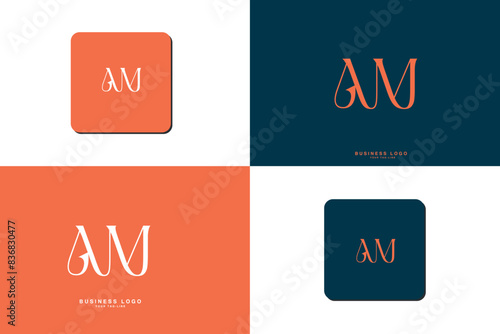 AM, MA, A, M, Abstract Letters Logo Monogram