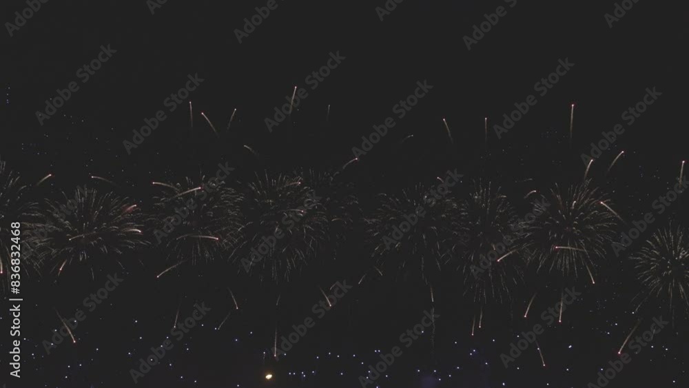 Awesome Real Huge Firework on Deep Black Background Sky on Fireworks festival. Colorful fireworks on 4th of July, Independence day in USA. High quality 4K slow mo video. ProRes422 10bit ungraded C-LOG Awesome Real Huge Firework on Deep Black Background Sky on Fireworks festival. Colorful fireworks on 4th of July, Independence day in USA. High quality 4K slow mo video. ProRes422 10bit ungraded C-LOG