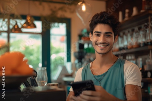 confident barista at cafe 