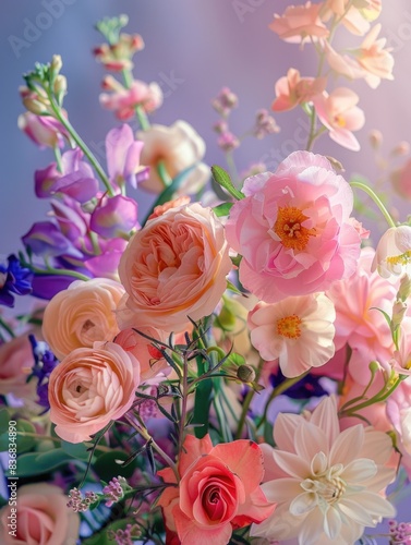 Pink and White Flowers in Vase
