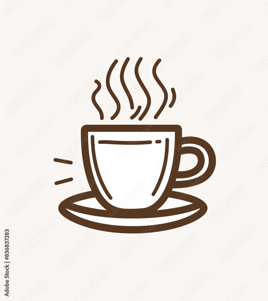 Minimalist Coffee Cup Logo Icon in Simple Line Art Style on White Background Minimalist Coffee Cup Logo Icon in Simple Line Art Style on White Background