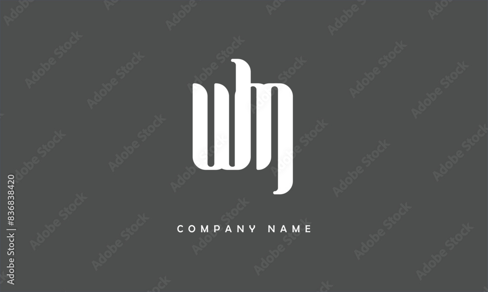WM, MW, W, M Abstract Letters Logo Monogram WM, MW, W, M Abstract Letters Logo Monogram