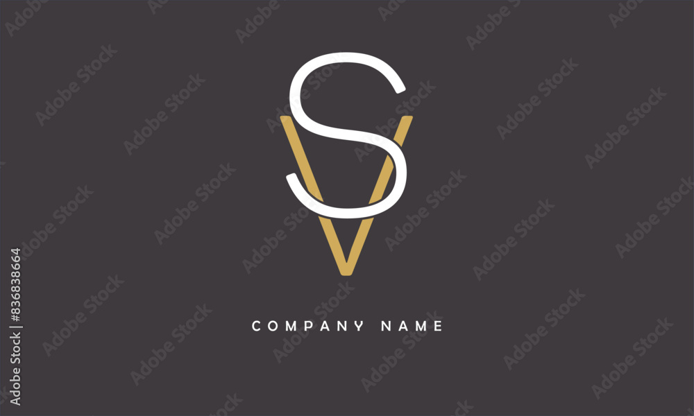 SV, VS, S, V Abstract Letters Logo Monogram SV, VS, S, V Abstract Letters Logo Monogram