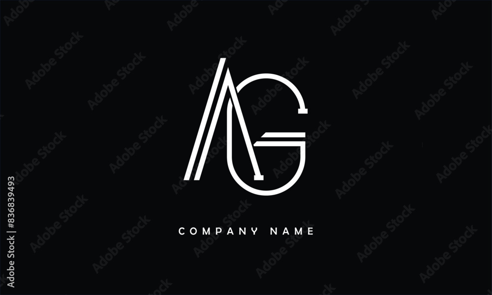 AG, GA, A, G Abstract Letters Logo Monogram