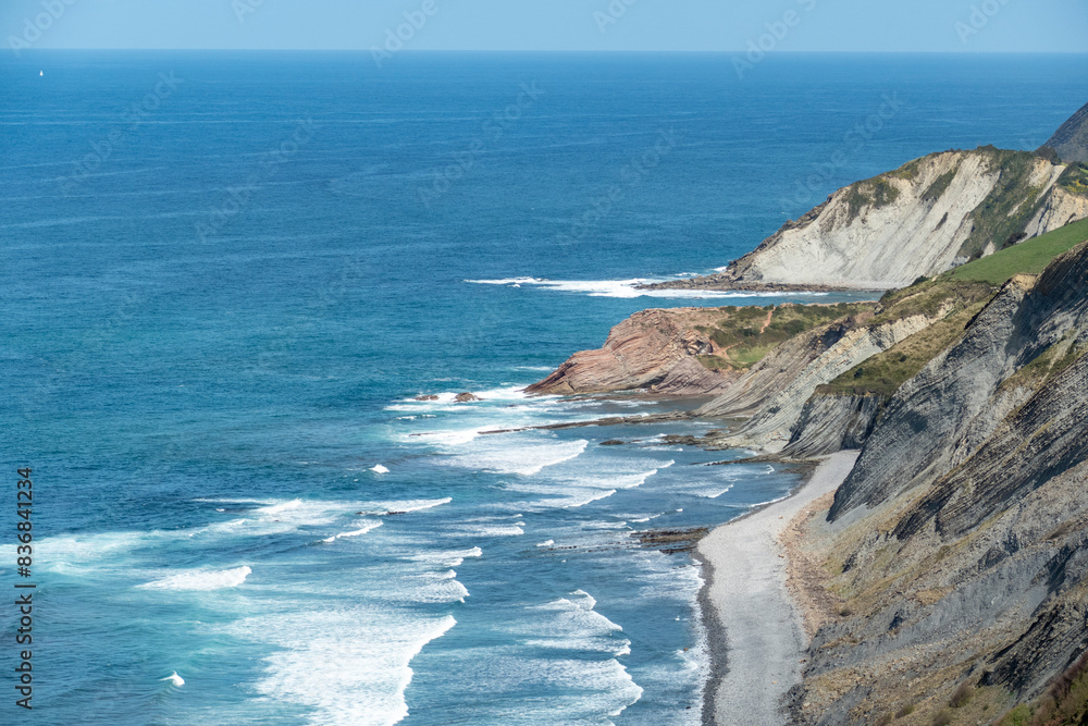 Fototapeta premium beach and coastline in Bilbao, Spain at Bakio