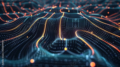 Wallpaper Mural An abstract representation of artificial intelligence with glowing neural networks and futuristic interfaces, illustrating the potential of machine learning. Torontodigital.ca