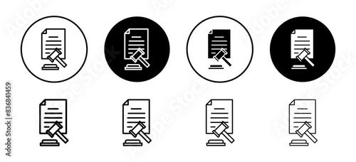 Court decision icon depicting legal rulings and judicial processes, suitable for law, justice, and legal documentation designs