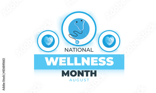 National Wellness month. background, banner, card, poster, template. Vector illustration.