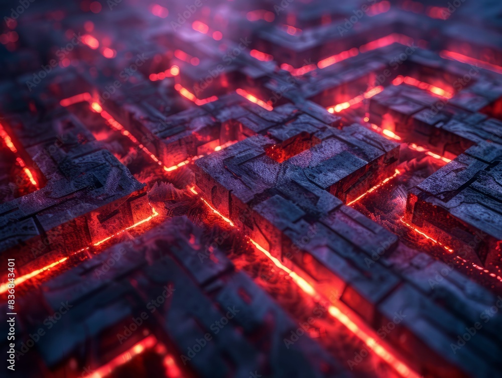 Abstract futuristic digital network with glowing red lines. Abstract futuristic digital network with glowing red lines.