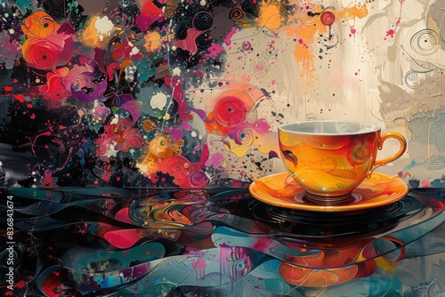 abstract background in colors and patterns for SPANA' s World Tea Party photo