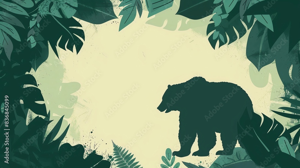 Grizzly Bear Border Jungle Theme Background Wallpaper Blank In The Grizzly bear border jungle theme background wallpaper blank in the