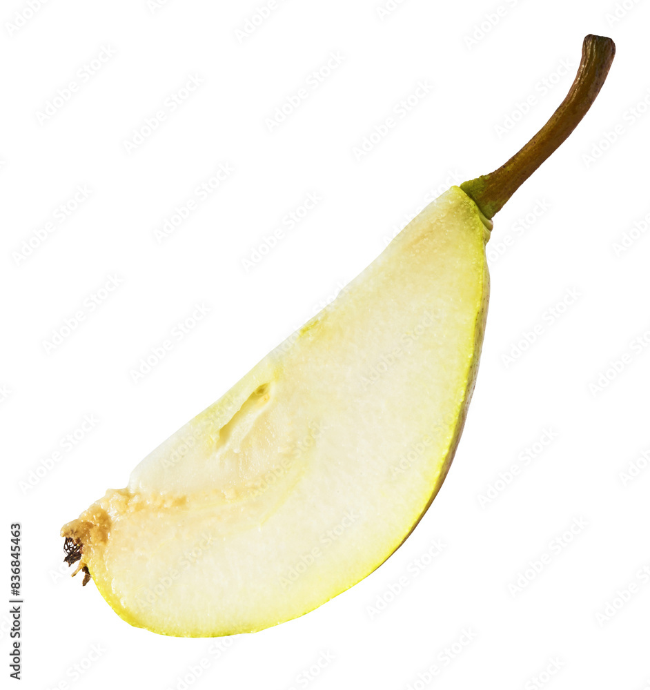 Fresh ripe Pear falling in the air, isolated on white background. Food levitation or zero gravity concept. High resolution image Fresh ripe Pear falling in the air, isolated on white background. Food levitation or zero gravity concept. High resolution image